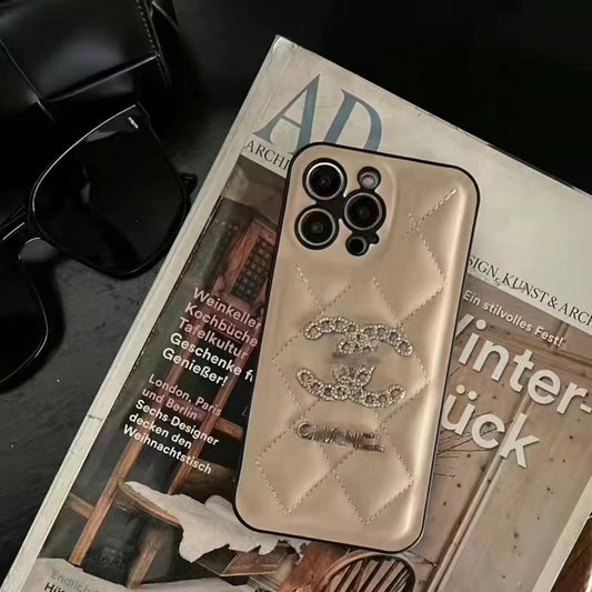 Chanel Leather Rhinestones iPhone Case